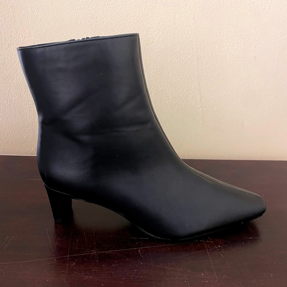 Banana Republic Womens Black Square Toe Kitten Heel Ankle Boots 788910 Size 7.5‎ - Picture 3 of 8